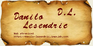 Danilo Lesendrić vizit kartica